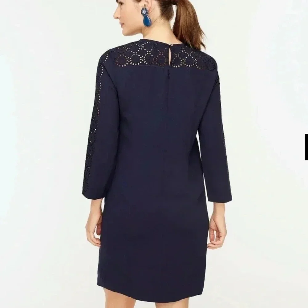 J. Crew Laser Cut Eyelet Shift Dress